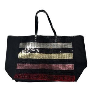 VICTORIA'S SECRET SEQUIN STRIPE WEEKENDER BAG GETAWAY‎ LARGE TOTE